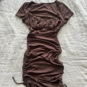 Princess Polly brown sinched mini dress - size small